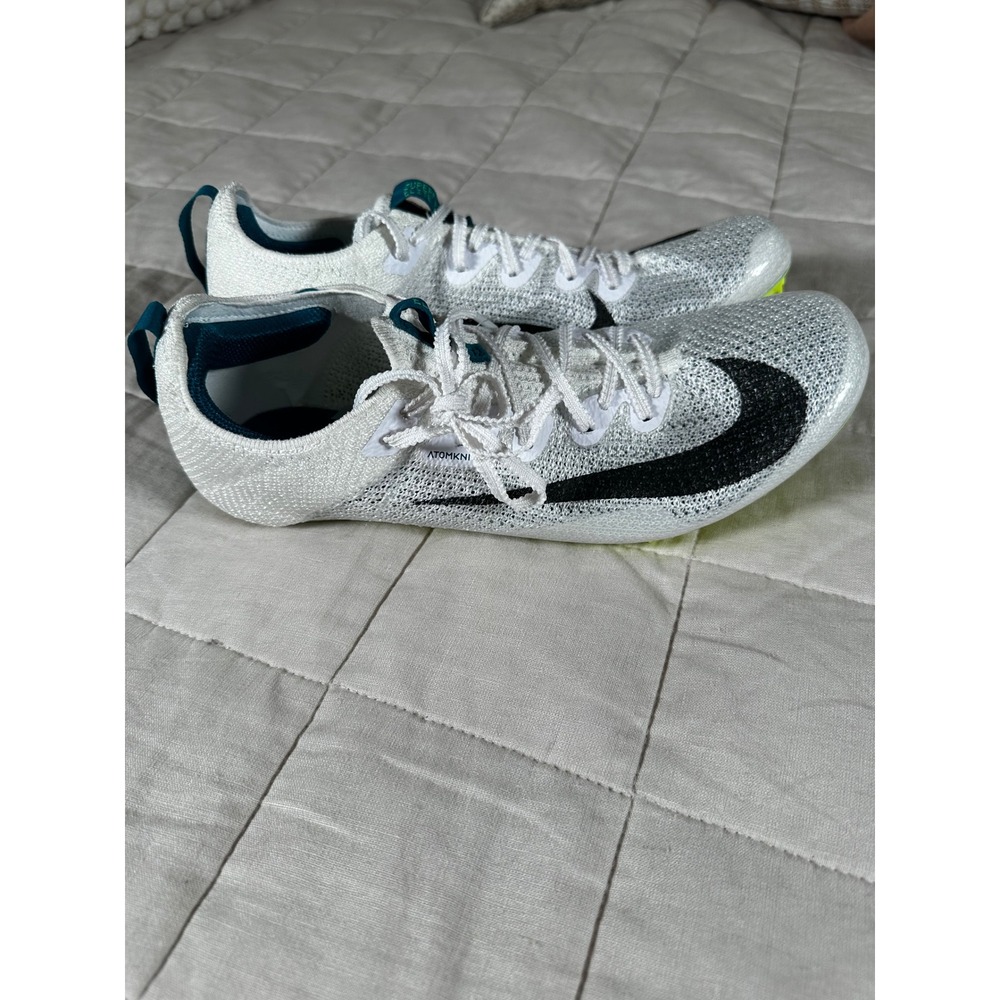 Nike Air Zoom Maxfly 2 Track Spikes Mens 8.5 White Black FZ9662-100 Excellent - Picture 3 of 7
